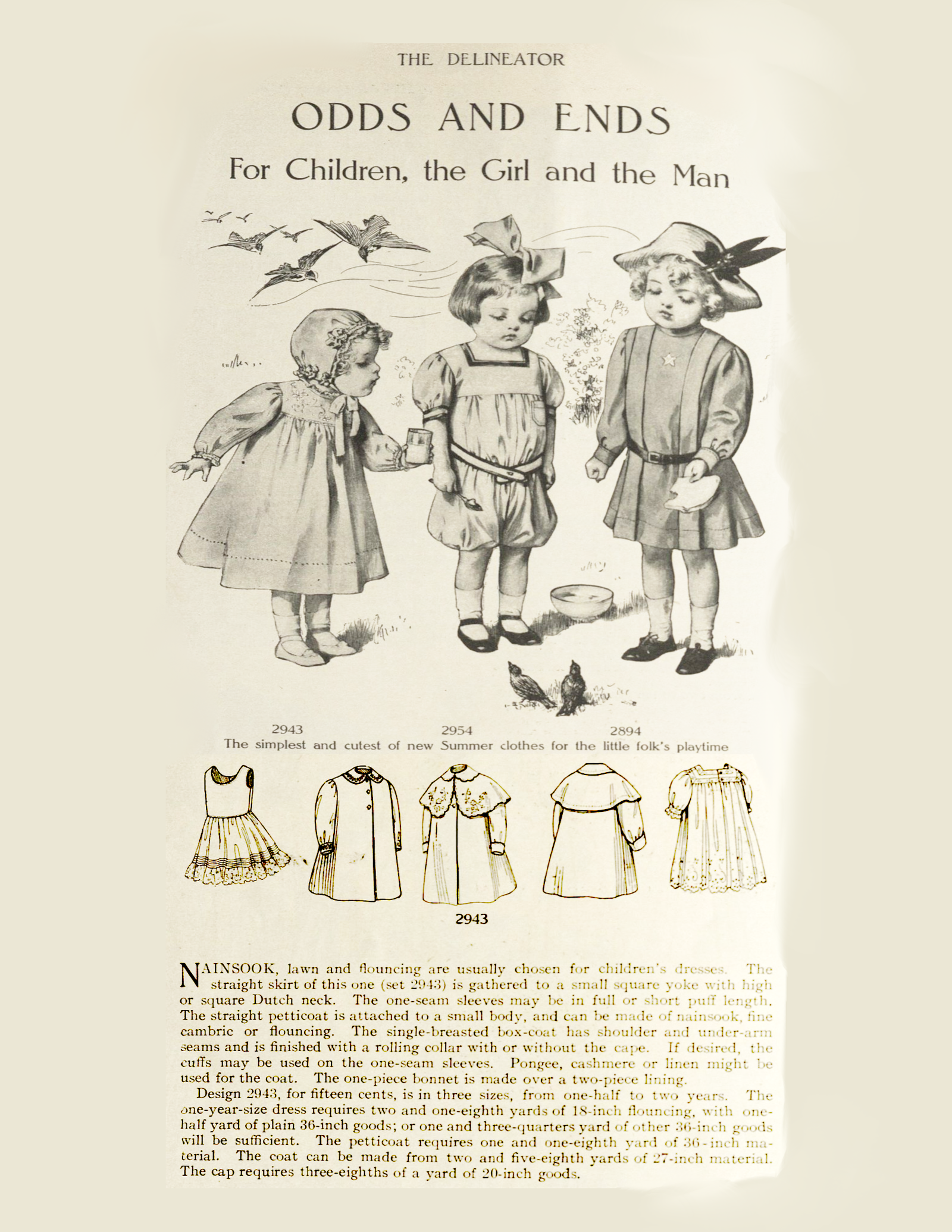 Advertisement from May 1909 Delineator for the 2943 set. Source - Univeristy of Iowa.