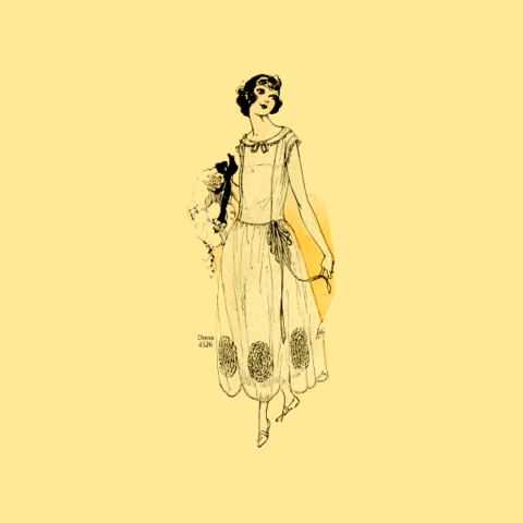 Early 1920s Dress With Straight Skirt Sewing Pattern Bust Size 34 B34 ...