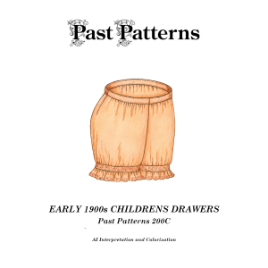 Early 1900s Childrens Drawers Sewing Pattern – Past Patterns 0200C printed Edwardian childrens undergarments