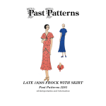 Late 1920s Frock with Skirt Sewing Pattern | Past Patterns 3293 Late 1920s Frock with Skirt Sewing Pattern colorized illustration based on the original Butterick cover, showing a women’s day frock with attached two-piece skirt