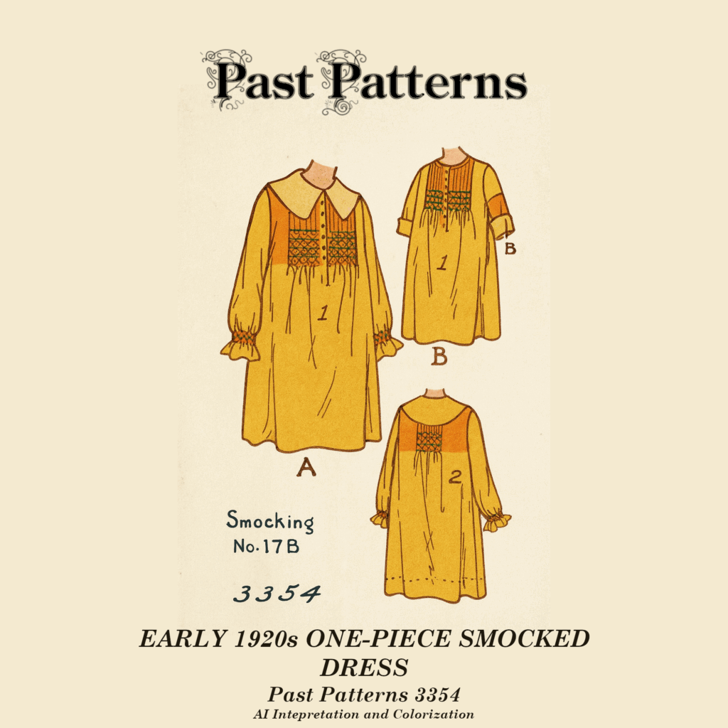 Early 1920s One-Piece Smocked Dress Sewing Pattern | Past Patterns