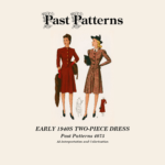 Early 1940s Two-Piece Dress Sewing Pattern | Past Patterns 4073 Early 1940s Two-Piece Dress Sewing Pattern blouse and flared skirt ensemble Simplicity 4073