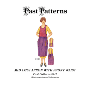 Mid 1920s Apron with Front Waist Sewing Pattern envelope artwork by Past Patterns