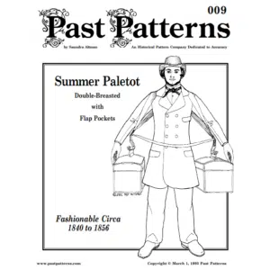 1840s Men's Paletot Sewing Pattern Victorian Double-Breasted Overcoat