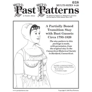 Federalist Era partially boned transition stay sewing pattern with historical documentation