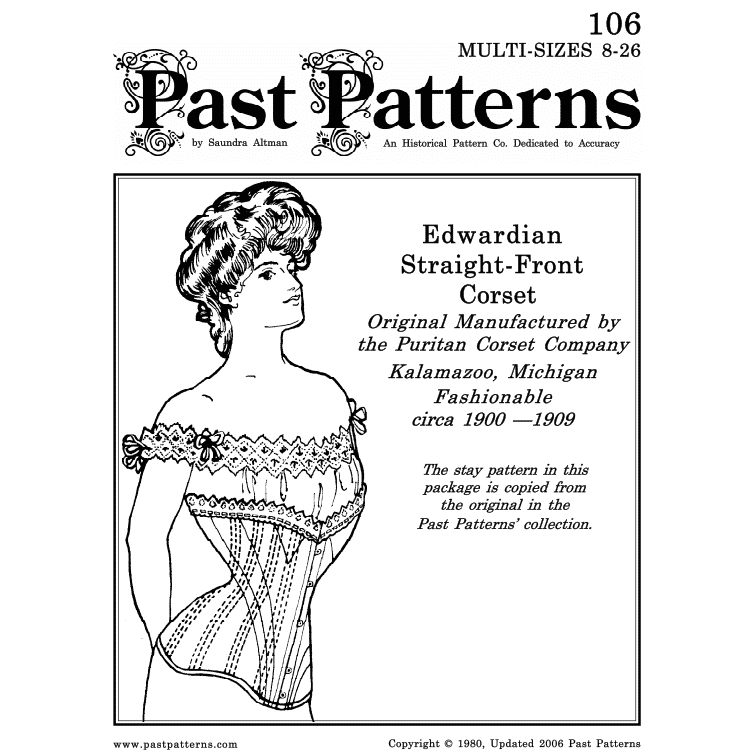 Patterns of Time 1901-1908 Straight-Fronted Edwardian Corset Pattern,  Corsets-Undergarments