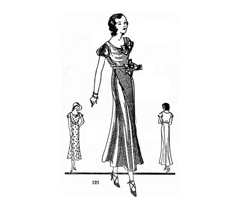 Early 1930s Hollywood Inspired Dress Sewing Pattern | Past Patterns 0121