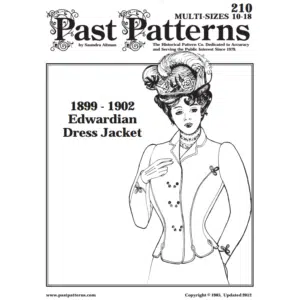Edwardian Double Breasted Dress Jacket Sewing Pattern front cover – Past Patterns original design, multi-sized 10–18