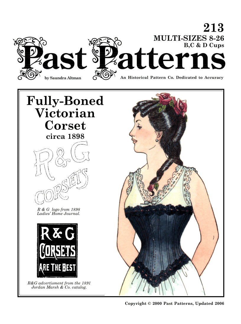 Late 1890s Corset Sewing Pattern Bust Sizes 32-48 Past Patterns Original  Fully-Boned, 0213