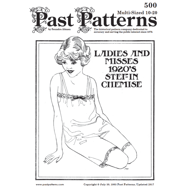 1850s Chemise Sewing Pattern Bust Sizes 32-48 Past Patterns
