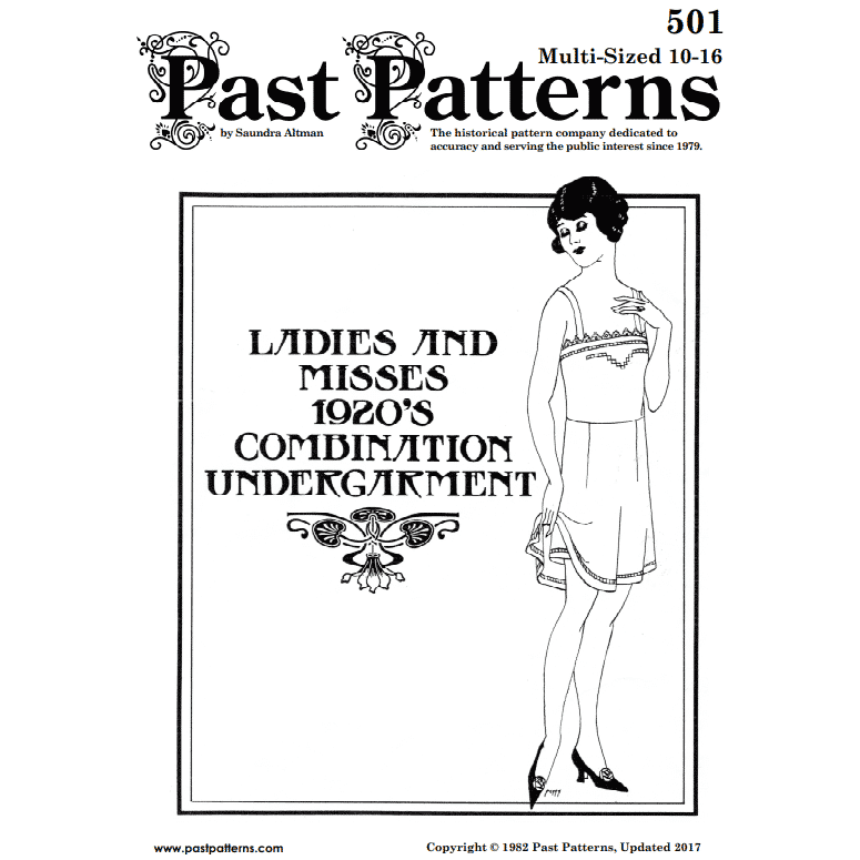 1920s Combination Underwear Pattern Bust Sizes 33-38 Past Patterns Original, 0501