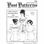 19th Century Stays Downloads | Past Patterns 0705 Original cover artwork for the 19th Century Stays Downloads by Past Patterns, showing gestation and nursing stay styles based on 1820s–1870s undergarments.