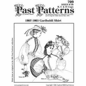 1860s Garibaldi Shirt Downloads by Past Patterns 0709 – Civil War Era PDF Sewing Pattern with Historical Embroidery and Trim Options