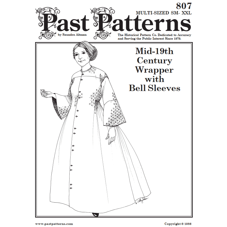 1850s Wrapper Sewing Pattern bust sizes 32-48 Past Patterns original | 0807  | Past Patterns