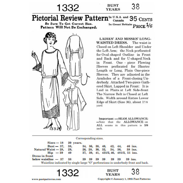 Pattern 1332 front cover