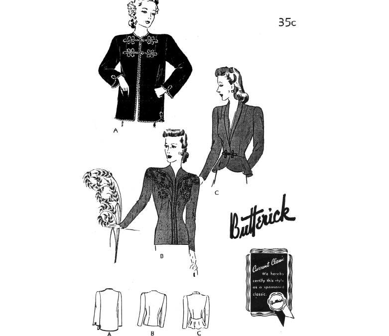 Early 1940s Ladies Evening Jackets Downloads | Past Patterns 1680