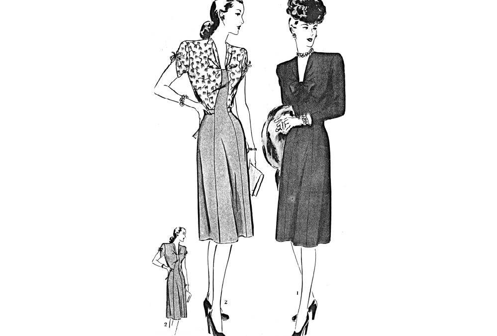 Mid 1940s One-Piece Dress Sewing Pattern | Past Patterns 1747