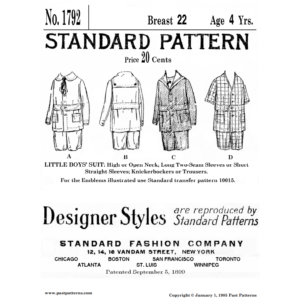 Pattern 1792 front cover