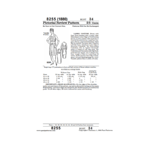 Late 1910s Two-Piece Ladies Costume Downloads pattern illustration showing blouse with collar and long skirt ensemble