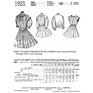 Pattern 1923 front cover