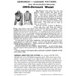 Black and white reproduction of the Early 1900s Bernard Waist Downloads sewing pattern cover showing tucked yoke, bishop sleeves, and back-button style.