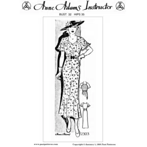 Mid 1930s Summer Party Dress Downloads PDF Pattern Digital