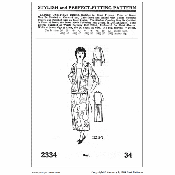 Pattern 2334 front cover