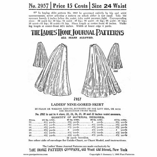 Pattern 2957 front cover
