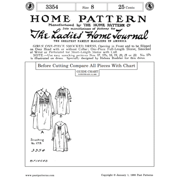 Pattern 3354 front cover