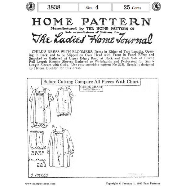 Pattern 3838 front cover