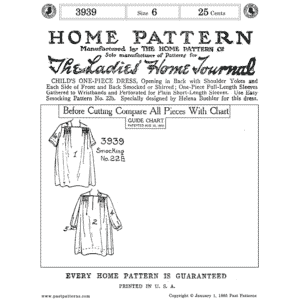 Pattern 3939 front cover