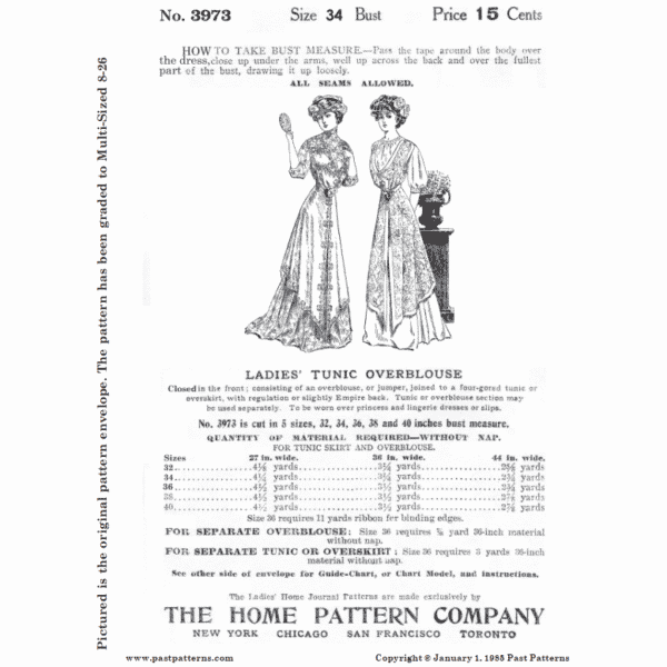 Pattern 3973 front cover