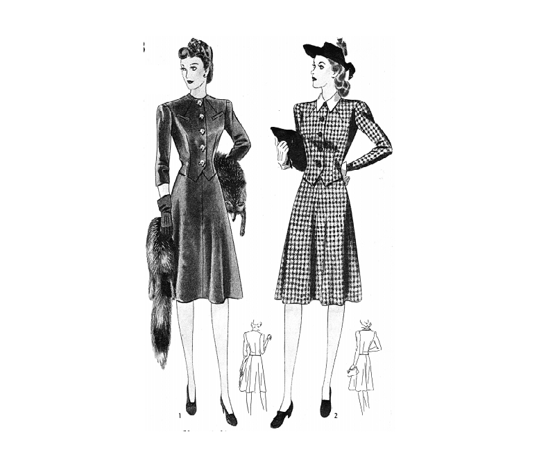 Early 1940s Two-Piece Dress Sewing Pattern | Past Patterns 4073