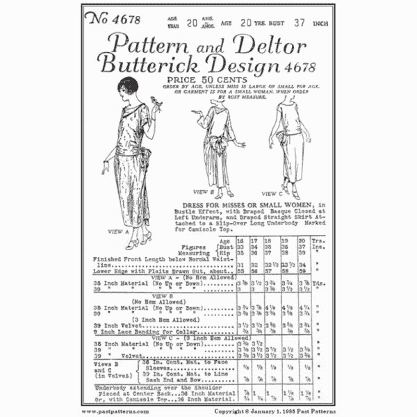 Pattern 4678 front cover