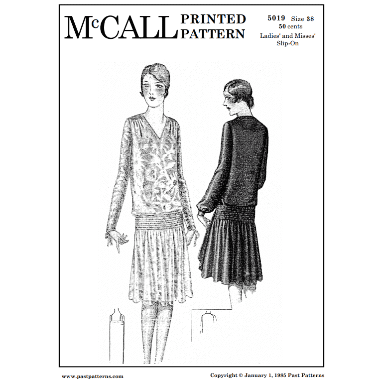 1920's McCall Drop Waist Dress Patterns with Wrap Skirt and Cap or