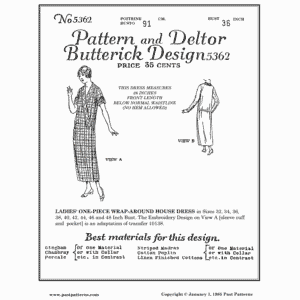 Pattern 5362 front cover