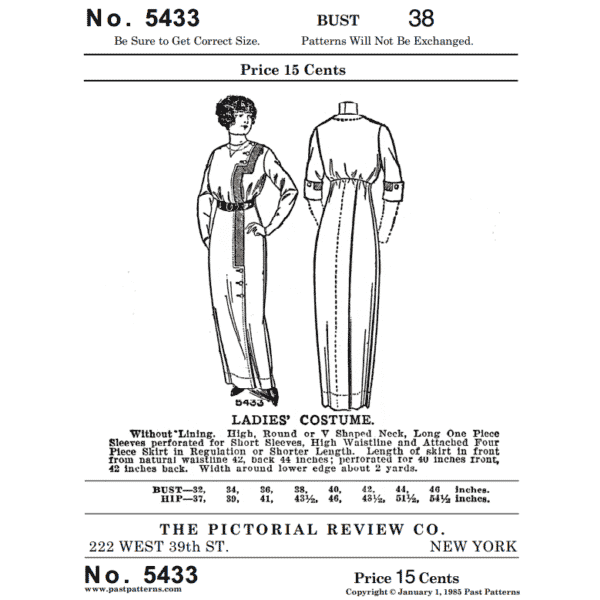 Pattern 5433 front cover