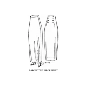 Mid 1910s Two Piece Skirt Sewing Pattern