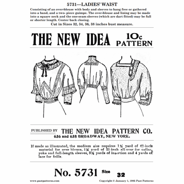 Pattern 5731 front cover