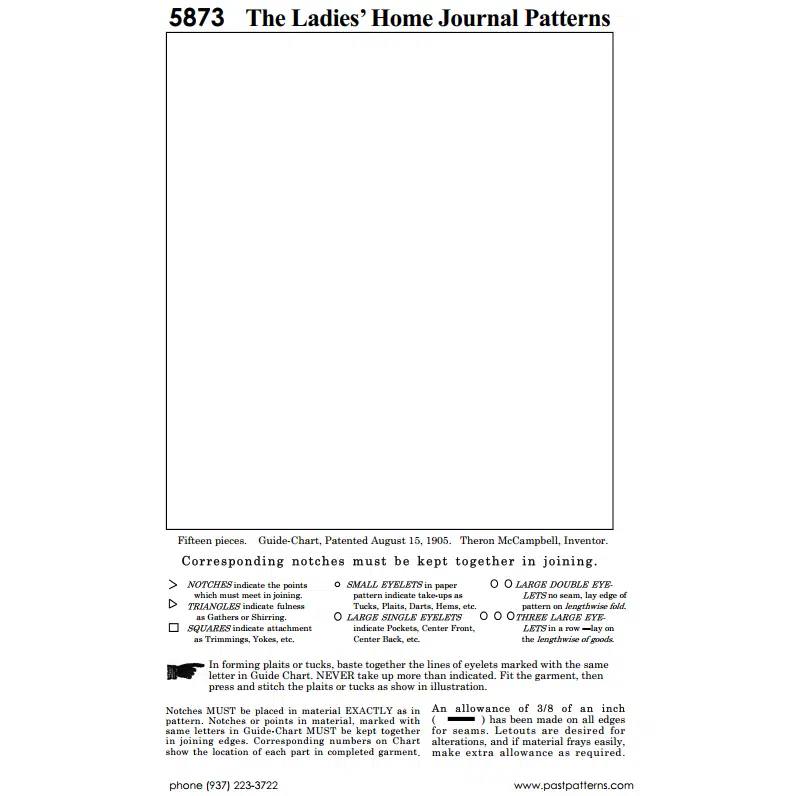 Pattern 5873 back cover