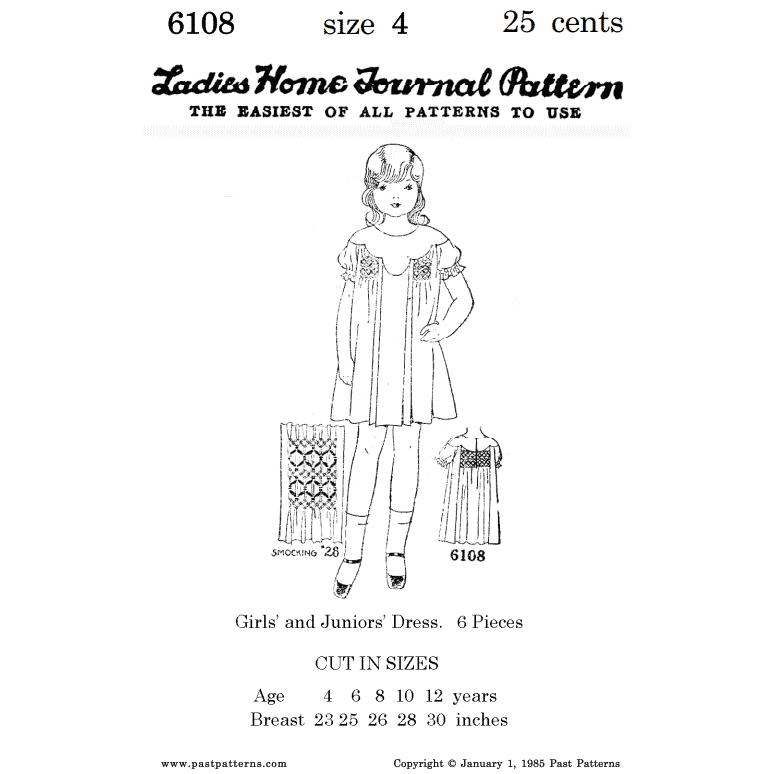1860s Homestead Dress Sewing Pattern Bust Sizes 32-48 Past Pattern