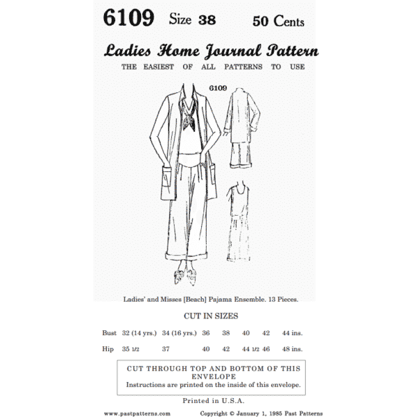 Pattern 6109 front cover