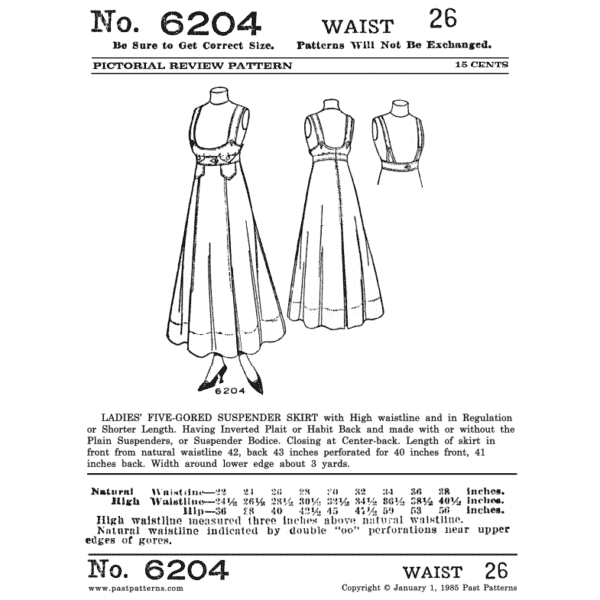 Pattern 6204 front cover
