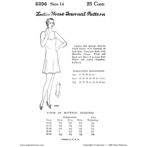 Pattern 6396 front cover