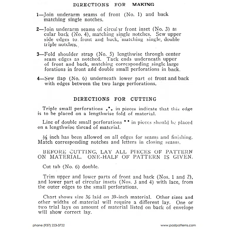 Pattern 6424 back cover