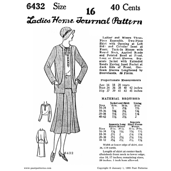 Pattern 6432 front cover