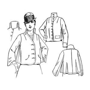 Original 1910s Edwardian Ladies Jacket Sewing Pattern with collar variations and sleeve options