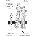 Mid 1930s One-Piece Frock Downloads | Past Patterns 6617 Mid 1930s One-Piece Frock Downloads—A0 (4 pages, 2 pieces split), A4 and 8.5×11 tiled sets, plus 10-page instructions.