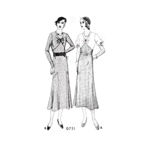 1930s Bow Tie Dress Downloads - McCall 6731 Depression Era Pattern PDF