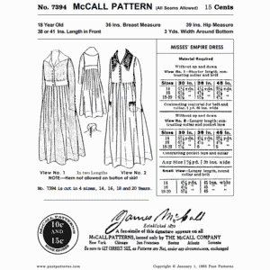 Pattern 7394 front cover